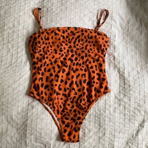 Leopard Cheetah Monokini One Piece Swim - M/L